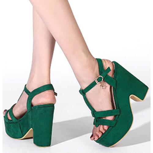 2021 INS Dropship Bohemia Style Vacation High Heels Summer T-Strap Party Sandals Platform Shoes Women Large Size 44