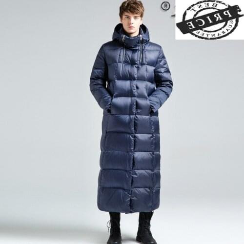 Winter High Quality Down Jacket Men Clothes 2021 X-Long White Goose Down Coat Male Hooded Paraks Mens Jackets Hiver 0005