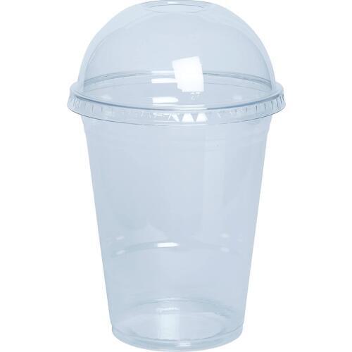 [100 Sets - 16 oz.] Plastic Cups With Dome Lids, Clear Plastic Cups with Lids Disposable Party Drinks,Clear Crystal 450ml