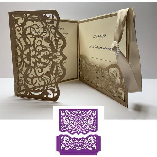 2 Sets Invitation Card Metal Cutting Dies Stencils for DIY Scrapbooking Photo Album Decorative Embossing Crafts Supplier Die Cut