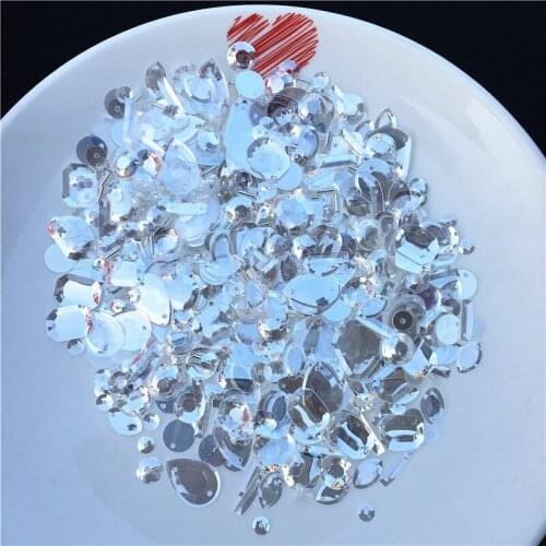 20G/Pack Multi Sizes Amazing Glitter Sequins Crystal Color Paillettes Sewing Wedding Craft DIY Garment Lentejuelas Accessories