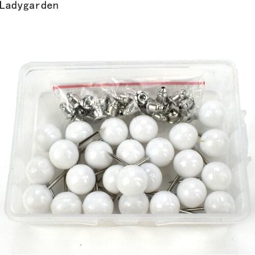 25PCS Sewing Needles DIY Multi-color Round Head Dressmaking Corsage Accessories Dress Wedding Crafts Pearl Straight Pins