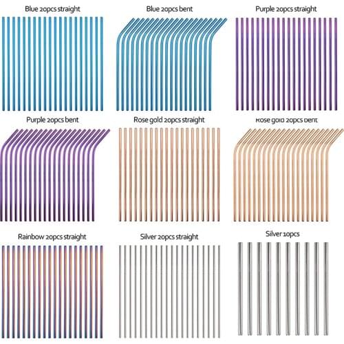 304 Stainless Steel Straw Bar Accessories Tools Metal Reusable Straws Bubble Tea Drinking Straw Reusable Tubes For Drinks