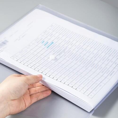 5/10PCS Home Office File Bag Snap Button Type Transparent A4 Office Data File Bag StudentS Test Paper Storage Bag Folder