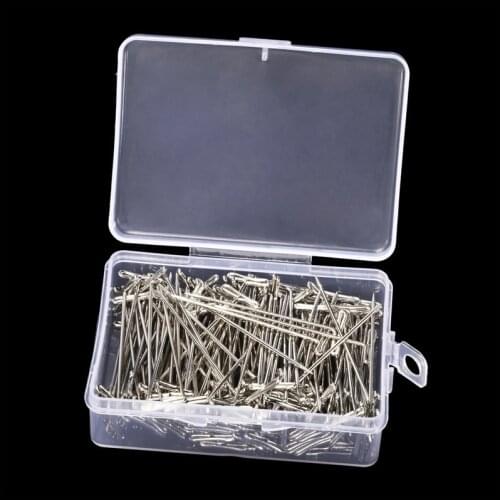 50Pieces/Box 27-53mm long T Shape Needles Pin For Wigs T Pin Needle Brazilian Indian Mannequin Head Type Sewing Hair Salon
