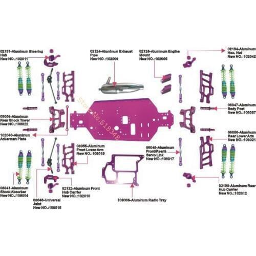 Aluminum HSP Upgrade Parts For 1/10 Scale Models 4WD Nitro Power Monster Truck 94108 TYRANNOSAURUS RC Car Remote Control Cars