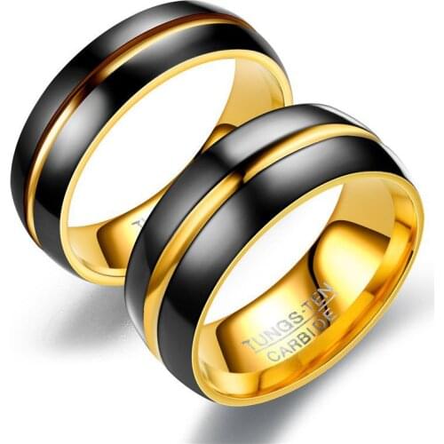 BAECYT Foreign Trade Scrub Black Men Rings 100% Tungsten Carbide Anillos Para Hombres Black Wholesale Price Dropshipping Ring