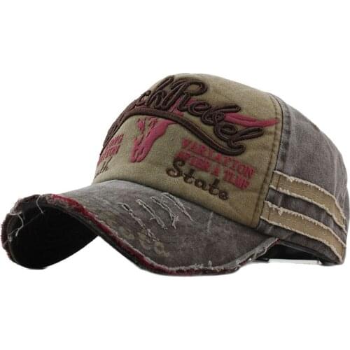 Hot Selling Letter Embroidery Used Bullhead Baseball Cap Locomotive Washing Male and Female Duck Tongue Cap Wholesale