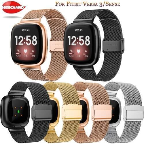 WristBand For Fitbit Versa 3/Fitbit Sense Smart Watch Stainless Steel Mesh Band Replacement Strap for Fitbit Versa 3 Bracelet