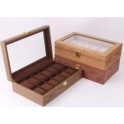 10 Grid Watch Display Case Jewelry Collection Storage Holder Box Red Tone