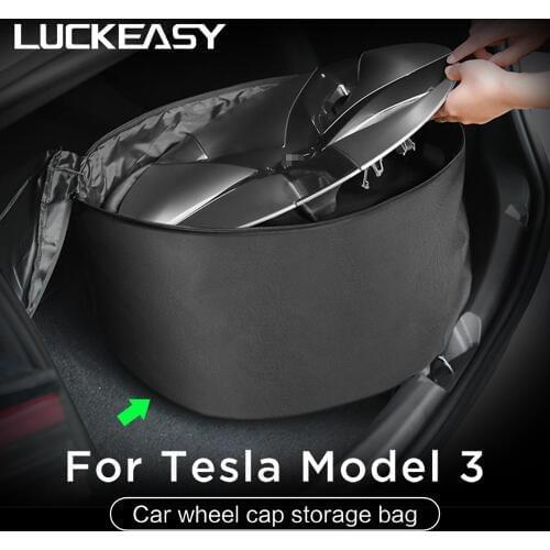 LUCKEASY wheel cap storage bag For Tesla Model 3 Car portable carrying wheel hub cover Oxford storage bag 1pcs/set