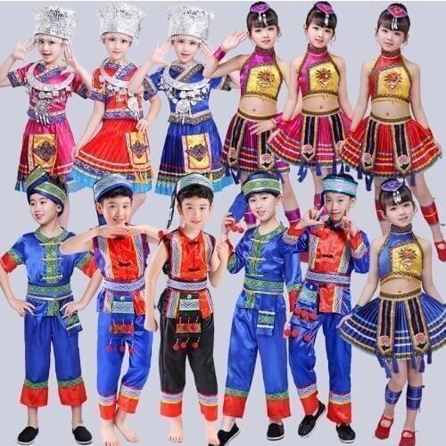 6 styles Child Traditional Chinese Clothing For Girls Hanfu Chinese Dress Minority Dance Kids Costumes Princess Dresses