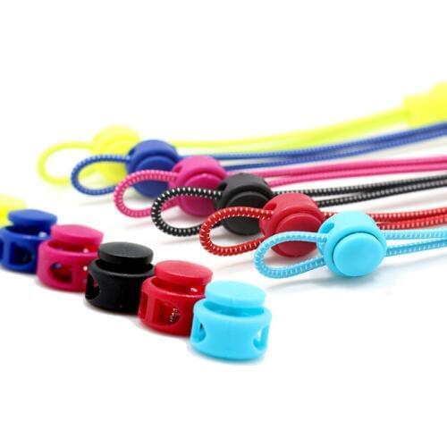 2 pairs of 20 color elastic round buckle children adult lazy rubber shoelace