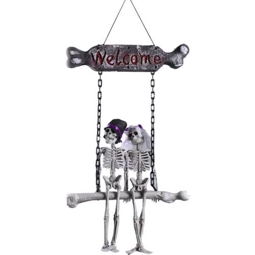 Halloween Skeleton Ghost Skull Door Ornament Door Hanger Door Decoration for DIY Home Halloween Store