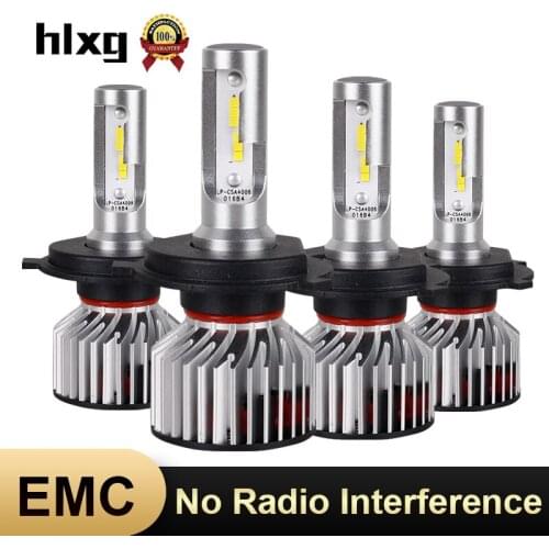 HLXG Anti-EMC No Radio Interference Car Headlight H1 H4 H7 LED Bulbs 12V automotivo 70W HB3/9005 HB4/9006 light H11 nebbia H8 H9
