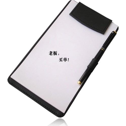 PU Leather A6 Note Clip Hotel Lengthening Conference Mat Folder Office Supplies