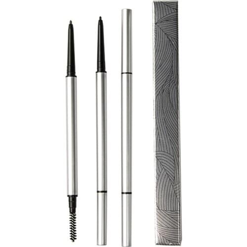 Double-head 1.5mm Thin Eyebrow Pencil Private Label Silver Eyebrow Pen Waterproof Easy To Wear Makeup Cosmetic Eyebrow Enhancers
