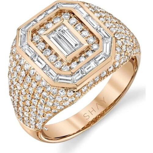 Punkboy Hot Sale Men Ring for Party 3 Colors Full Dazzling Bling Iced Out Cubic Zircon Crystal Micro Paved CZ Rings Gift Jewelry