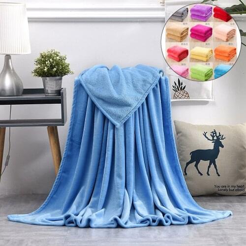 Coral Fleece Blanket Bedroom Bed Sofa Velvet Quilt Adult Child Warm Comforter for Autumn and Winter 200*230cm HT0497