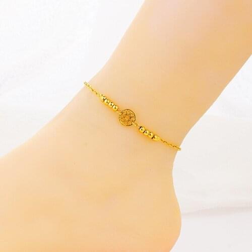 Fashion Sand Gold Jewelry 24k Gold Plated Dream Catcher Anklet Womens Style Summer Hundred Matching Ornaments SweetPersonality