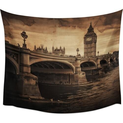 London Bridge Wall Tapestry Cover Beach Towel Picnic Yoga Mat Home Decoration