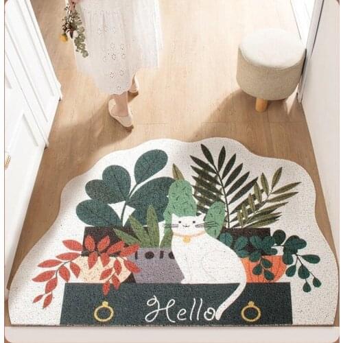 Cartoon Cactus Shaped Sand Scraping Door Entrance Mat Hallway Bath Non-slip Rug Dust Removal Carpet Wire Loop Footpad Doormat