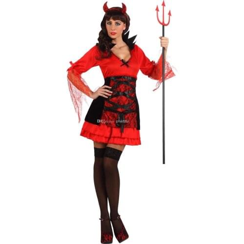 Wholesale -2016 New Style Halloween Costume Cosplay Party Clothing for adult Women knitted costumes skirts hooded red color