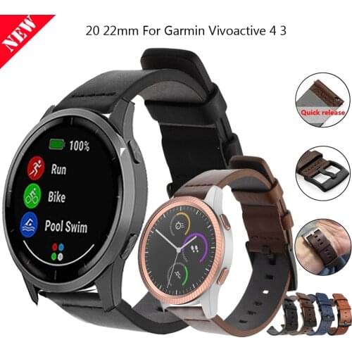 Original Watch Band For Garmin Vivoactive 3 Venu 2/Vivoactive 4 /Forerunner 645 245Music Leather Strap Watchband Accessories
