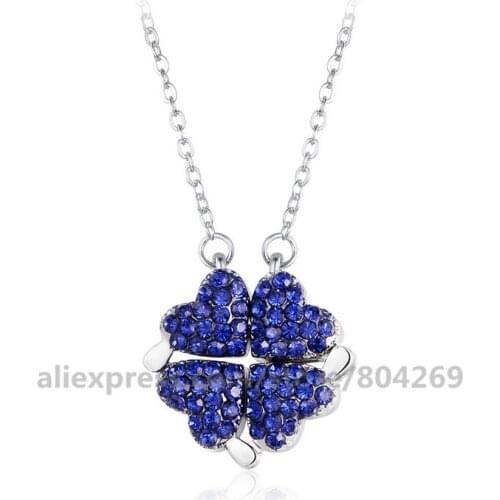 Unique Designs Four Hearts Pendant Necklace Can Folded Double Wear Necklace Women Dress Fashion Jewelry Gifts