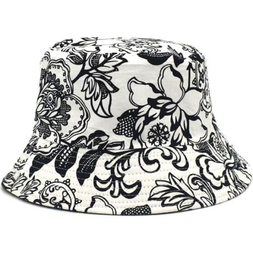2021 Branded Bucket Hat Fashion Floral Print Fisherman Hat Outdoor Casual Travel Hat Sun Cap Hats Bob for Men and Women