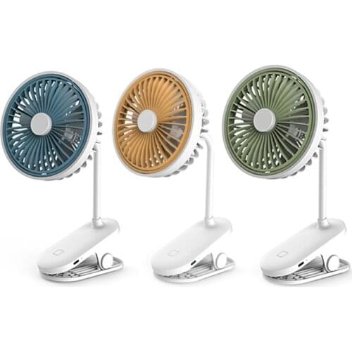 Portable Clip Fan Small Desktop USB Portable Clip Fan Rechargeable Vertical/Horizontal Adjustable for Baby Stroller Home