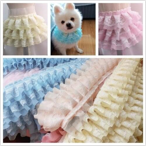 11CM Luxury 3D Pleated Chiffon Lace Ruffle Trim Ribbon For Curtains Skirts Sleeve Cuff PET Clothing Splicing Sewing Fringe Decor
