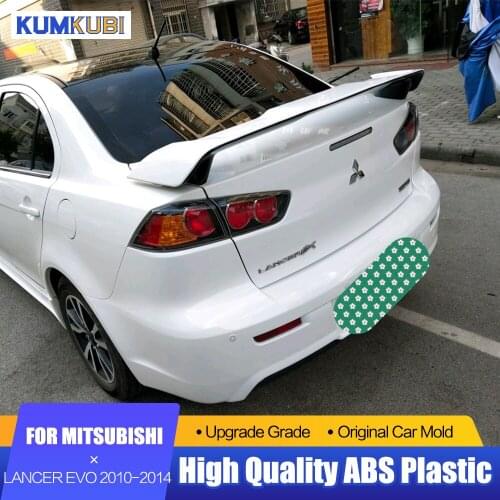 For Mitsubishi LANCER EVO Spoiler 2010-2014 ABS Plastic Unpainted Color Rear Roof Spoiler Wing Trunk Lip Boot Cover Car Styling