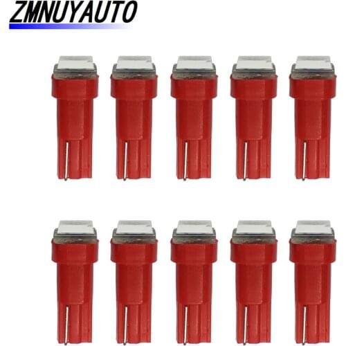 100pcs Led T5 5050 1SMD Leds Auto Interior Lights Car Instrument Lamp Wedge Bulb t5 17 37 73 74 12v White/Red/Yellow/Green/Blue