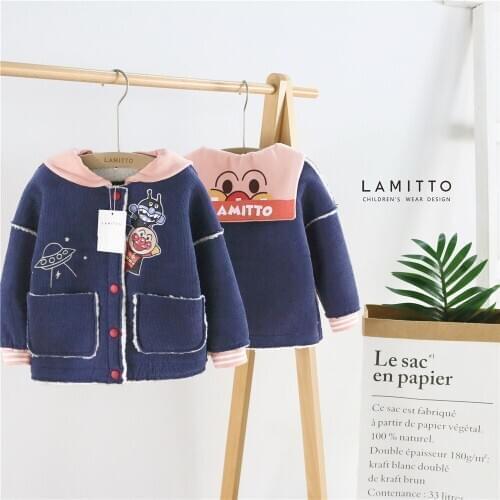 New Winter Clothes for Boys and Girls Removable Collar for Naval Corduroy Jacket Kids Coat
