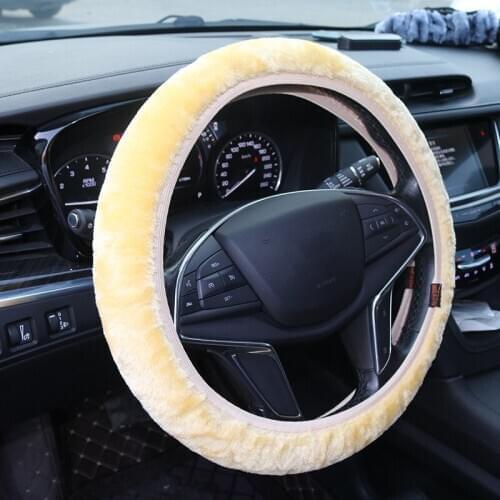 1 Pcs car plush steering wheel cover winter warmth soft plush car interior steering wheel cover interior anti-skid decoration