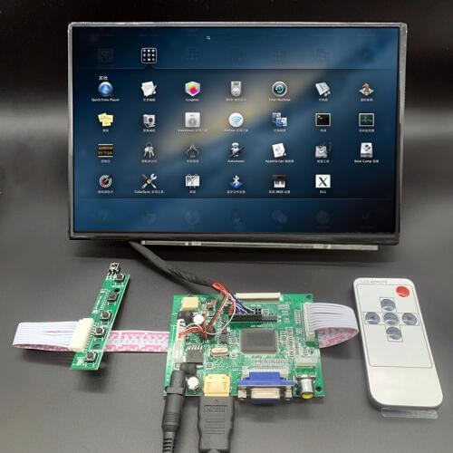 10.1 HD LCD Display Screen High Resolution Monitor Remote Driver Control Board 2AV HDMI VGA For Raspberry Pi Mini computer