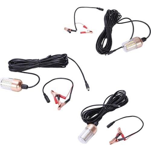 12V 30W LED Underwater Night Fishing Light Fish Finder Light with Cord Submersible LED Lamp Bait Squid Fish Attracting Light