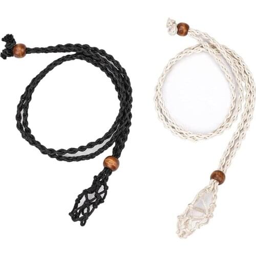 2PCS Necklace Rope Empty Stone Frame Adjustable Necklace Used to Make Diy Crystal Quartz Necklace Pendant