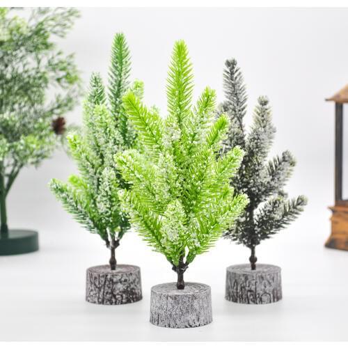 20CM White Snow Encrypted Green Tree Mini Artificial Christmas Tree Desktop Decoration New Year Home Decoration