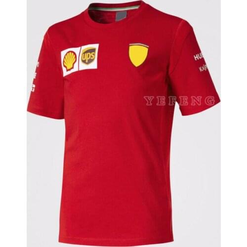2020 F1 Racing Team Car Fan Red Breathable T-shirt Brand Printed Mens Clothes Fashion Solid Color Casual Mens Pullover Jersey