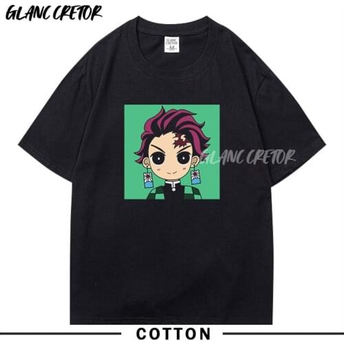 2021 Anime Kimetsu no Yaiba Funny Black T-Shirt Harajuku Ullzang T Shirt Fashion Japanese T-shirt Harajuku Tops Tee