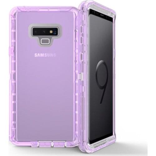 3 in 1 Clear Robot Transparent Case Cover for Samsung Galaxy Note 9 8 S9 S8+ 360 Full Protect Shockproof Clear Hard PC Case