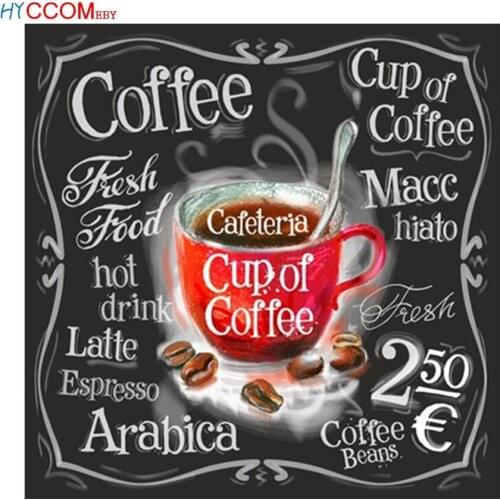 5d Home Decor Diamond embroidery Food Coffee Needlework Diamond Painting DIY Rhinestone Mosaic Cross Stitch Kits, Wall Stickers