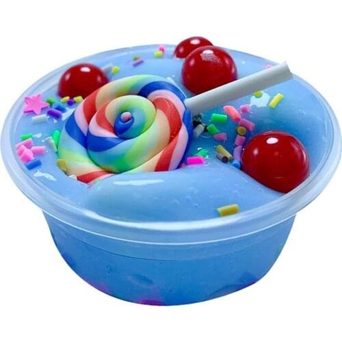 60/120ml Colorful Lollipop Putty Soft Bouncing Slime Stress Reliever Kids Toy