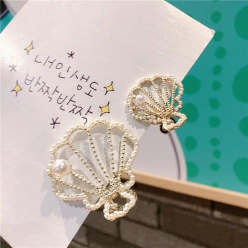 Head accessories Korean alloy pearl side clip Seaside holiday style shell duck clip hairpin hair ornament Women