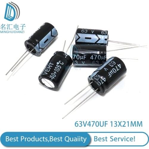 5PCS 63V470UF 13*21mm Aluminum electrolytic capacitor i 13x21mm