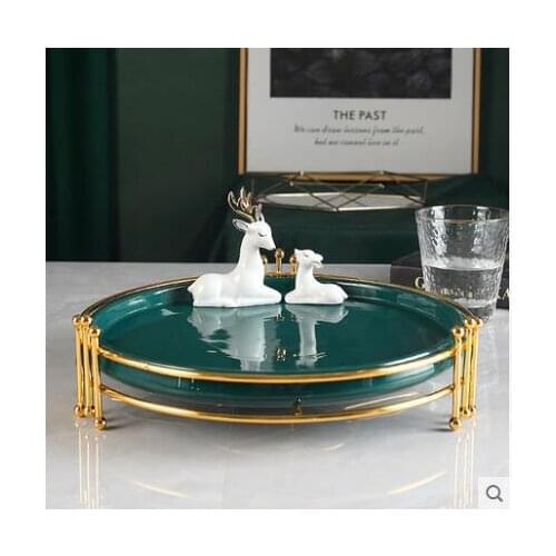 Fruit bowl tea table table receive a plate of home sitting room compote candy basin modern personality fashion tray