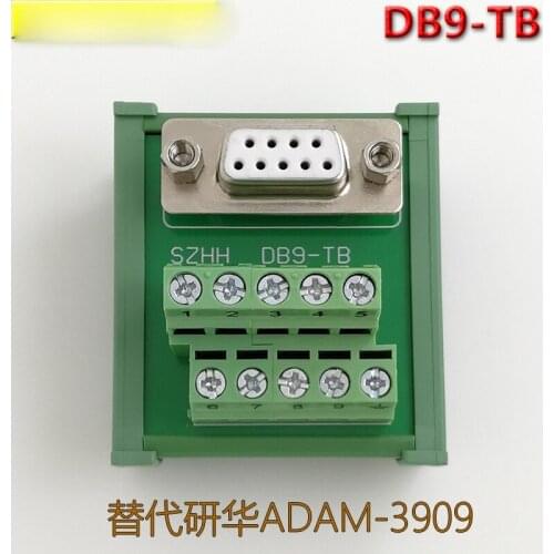DB9 Serial Port Terminal Block DIN Rail Mounting Adapter Board Instead of Advantech ADAM-3909