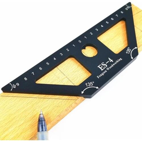 Woodworking Line Scribe Ruler Aluminum Alloy Multi-angle Gauge Divider Calipers Measuring Tools 45 Degree Scribe ES-4
